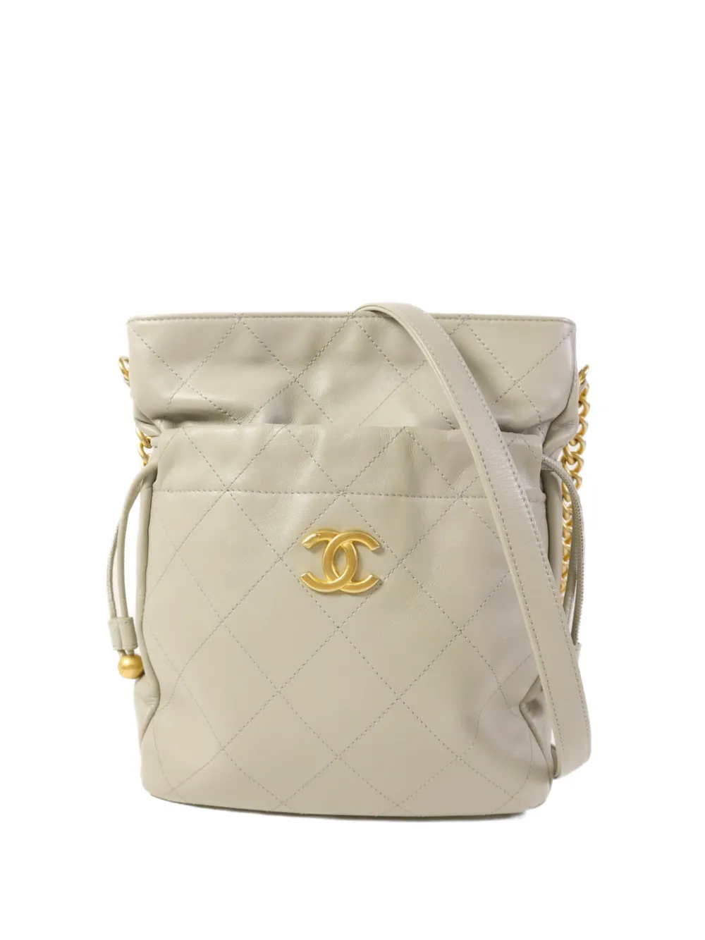 CHANEL Pre-Owned CC diamond-quilted shoulder bag - Neutrals