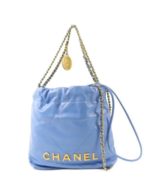 CHANEL Pre-Owned 22 マトラッセ ショルダーバッグ ミニ | ブルー 
