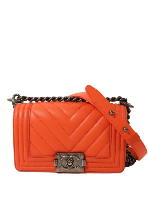 CHANEL Pre-Owned 20 Boy chevron-quilted chain-strap calfskin shoulder bag