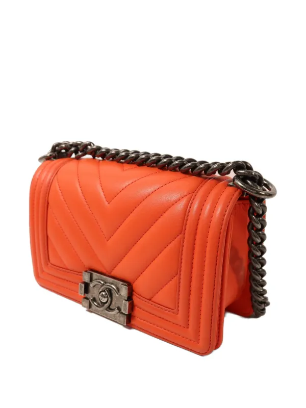 CHANEL シャネル CHANEL Pre-Owned 20 Boy chevron-quilted chain-strap Calfskin