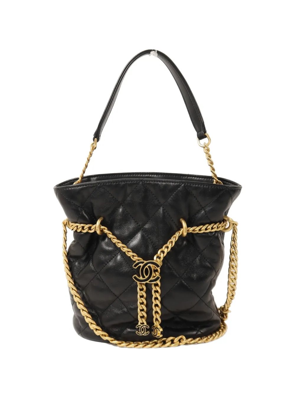 CHANEL Pre-Owned CC chain-link bucket bag - Black