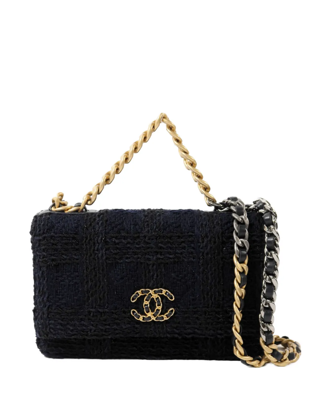 CHANEL Pre-Owned CC WOC tweed shoulder bag - Blu