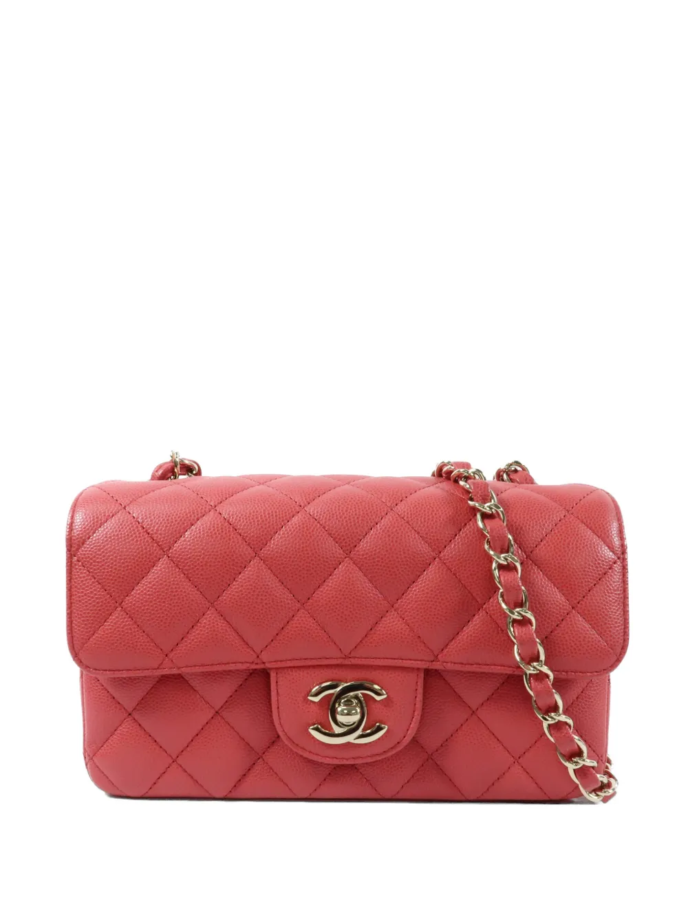 CHANEL Pre-Owned mini Classic Flap CC turn-lock quilted shoulder bag - Rosso