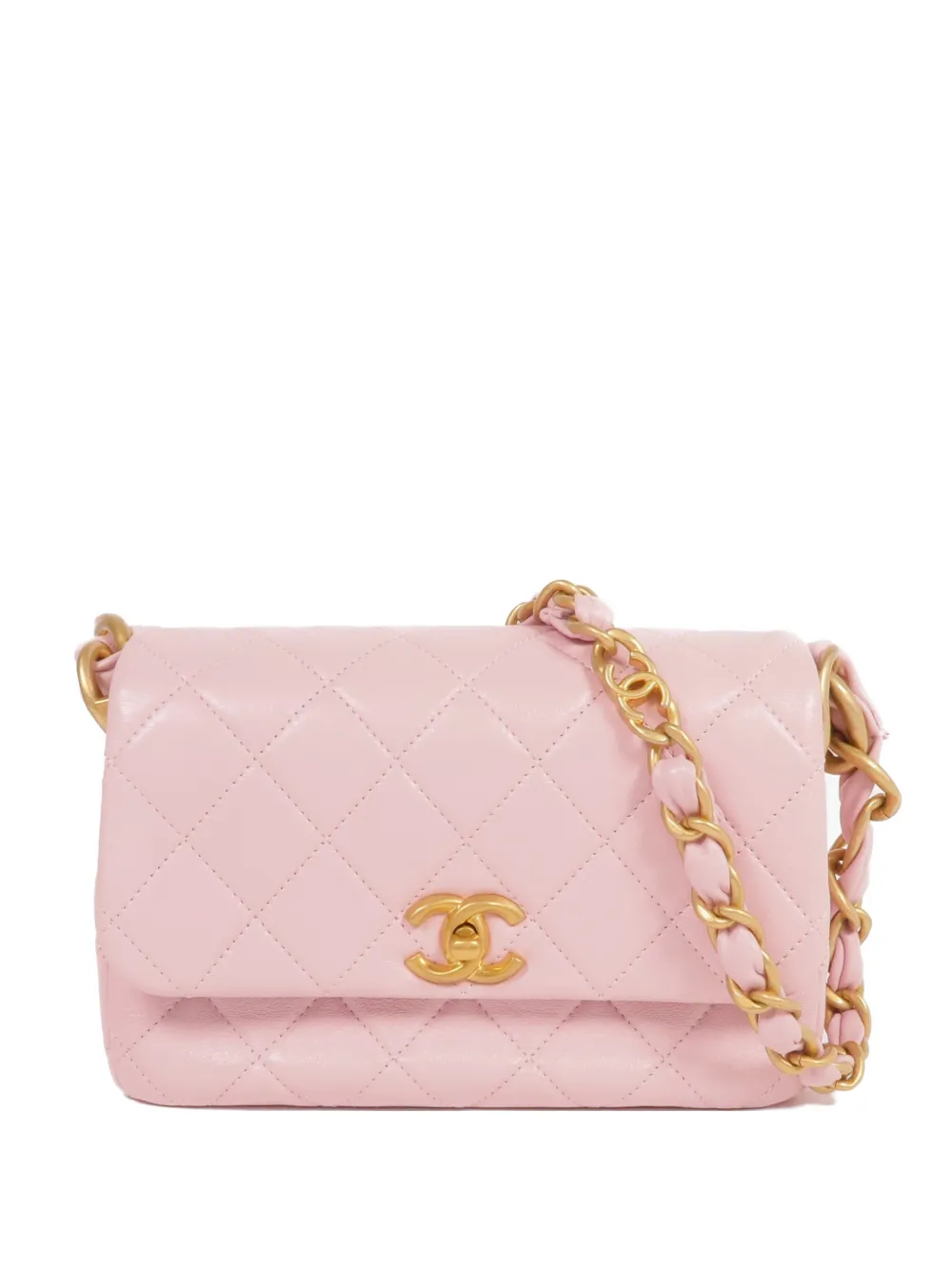 CHANEL Pre-Owned CC turn-lock quilted shoulder bag - Pink