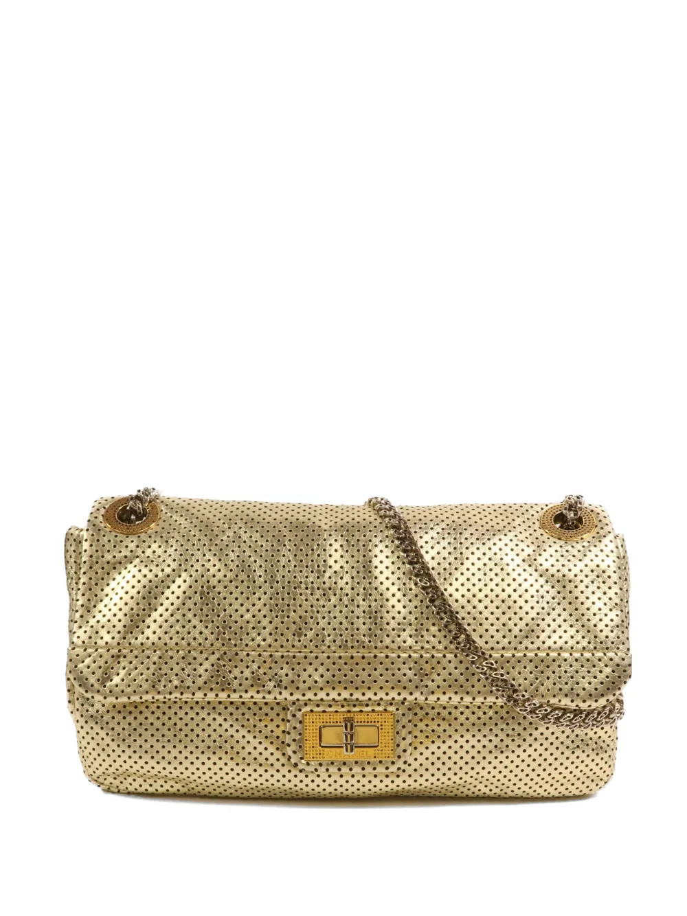 CHANEL Pre-Owned 2.55 perforated shoulder bag - Gold