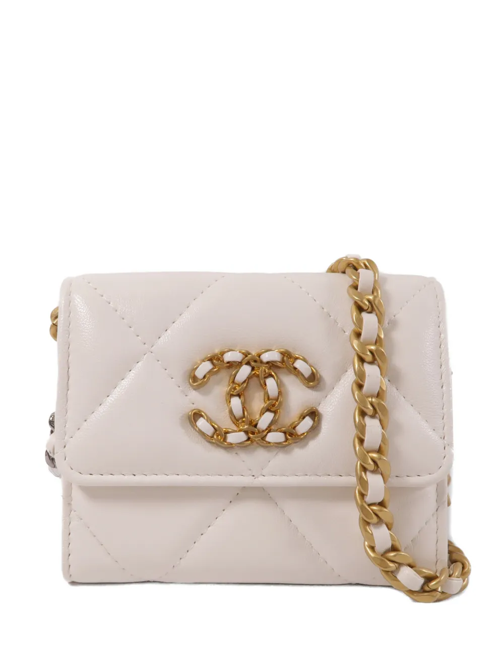 CHANEL Pre-Owned 19 Flap Coin Purse cross body bag - White