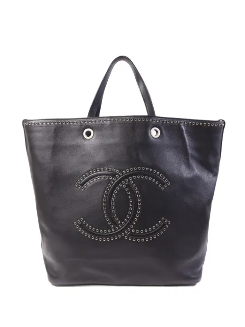 CHANEL Pre-Owned eyelet-embellished CC-logo tote bag
