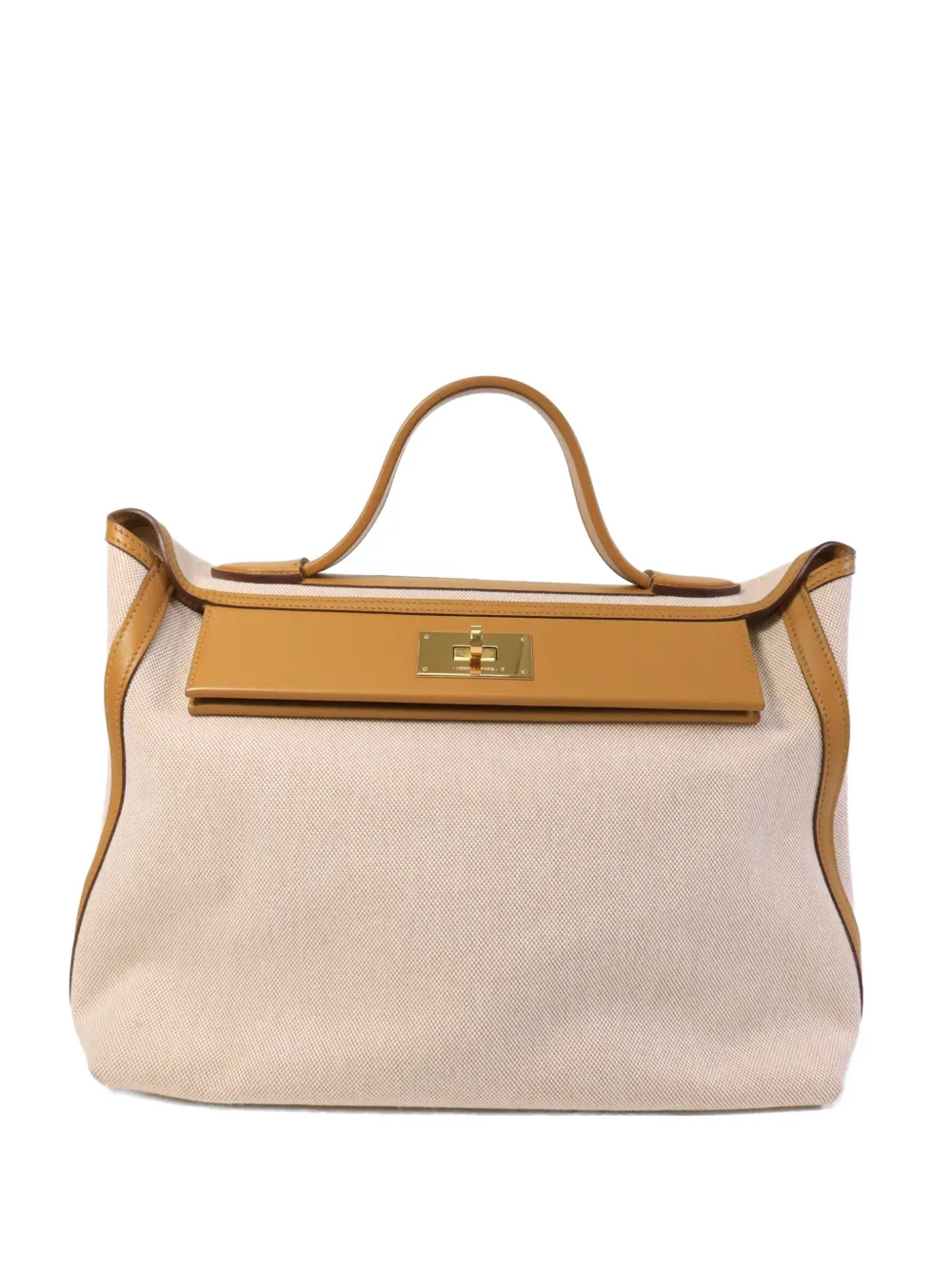 Hermès Pre-Owned 2021 24/24 leather-trim tote bag - Toni neutri
