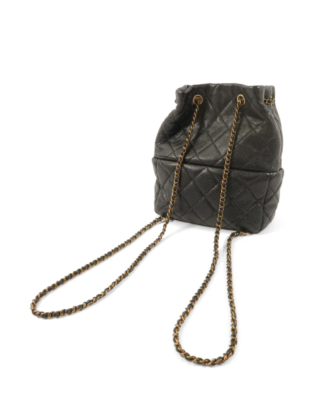 CHANEL Pre-Owned Leren rugzak met CC-draaislot Zwart