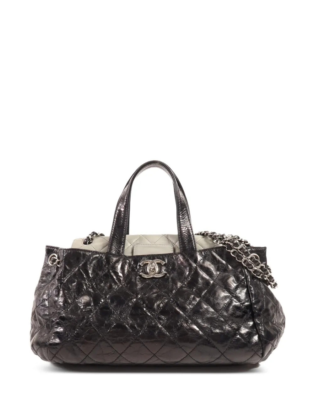 CHANEL Pre-Owned CC diamond-quilted handbag - Black