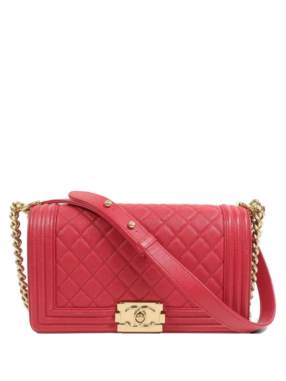 CHANEL Pre-Owned Boy chain shoulder tote bag - Rosso