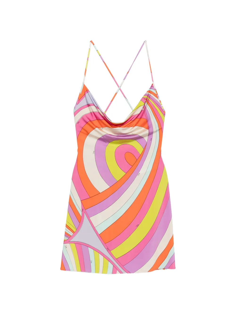 PUCCI Iride-print cowl-neck mini dress - Rosa
