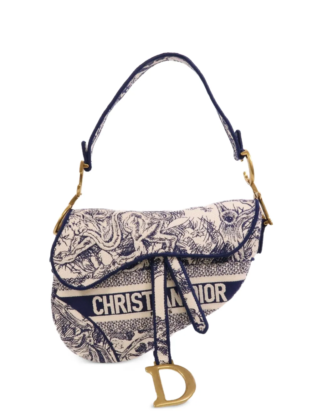 Christian Dior Pre-Owned Saddle canvas shoulder bag - Neutrals