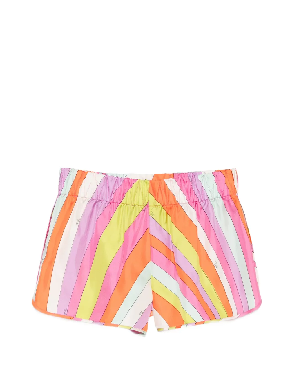 PUCCI Iride-print silk shorts - Orange