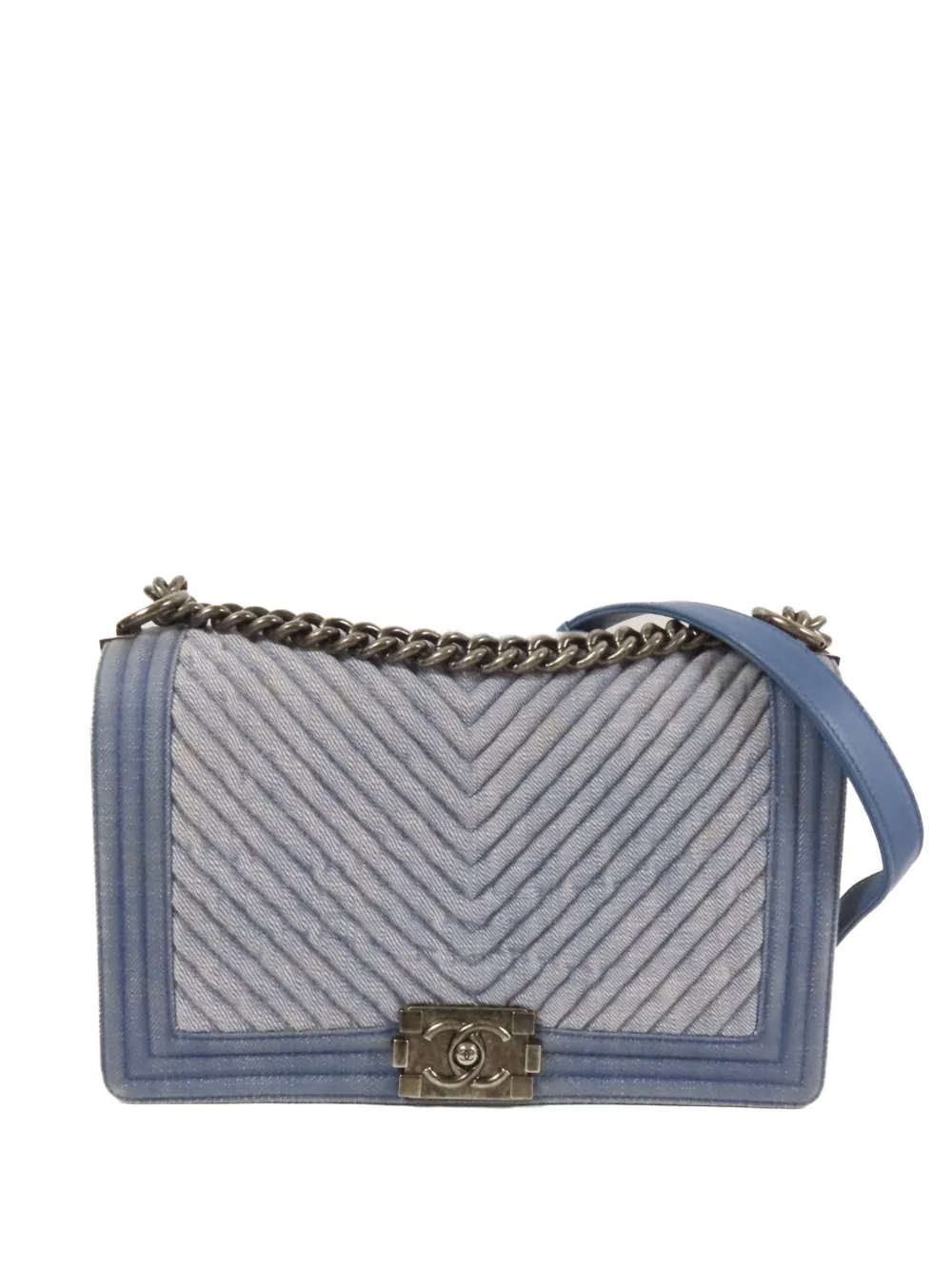 CHANEL Pre-Owned Boy CCturn-lock chain-strap shoulder bag - Blu