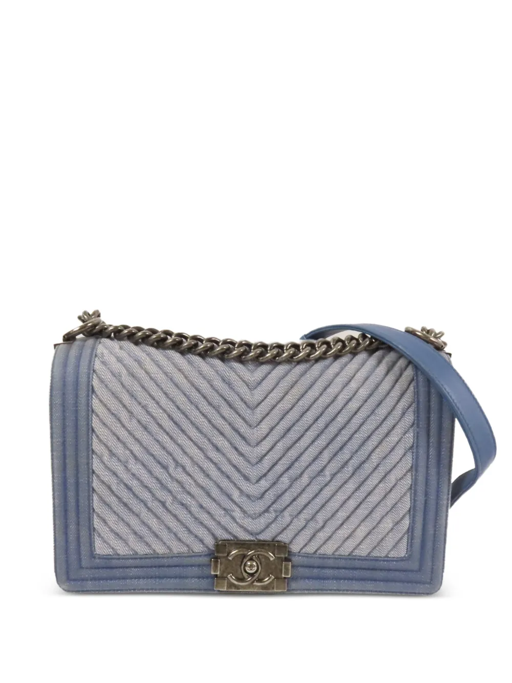 CHANEL Pre-Owned Boy CCturn-lock chain-strap shoulder bag - Blu