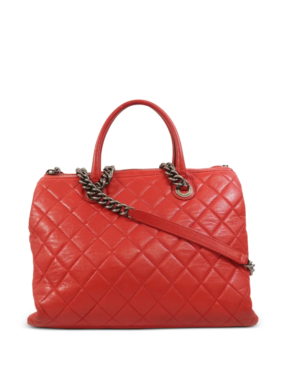 CHANEL Pre-Owned CC two-way quilted calfskin tote bag - Rosso
