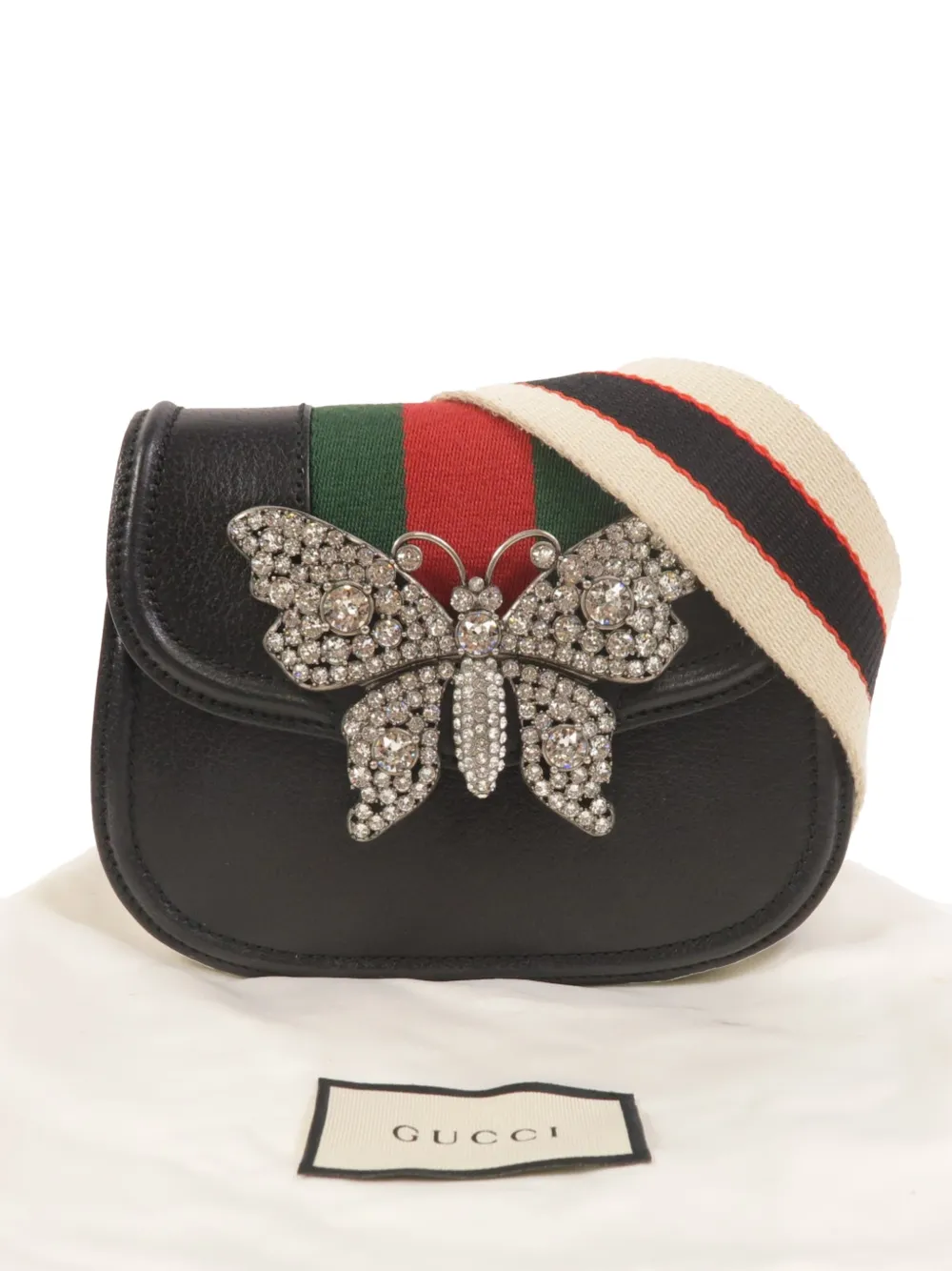 GUCCI グッチ ブラック ショルダーバッグ Gucci Pre-Owned GG バタフライ ショルダーバッグ | ブラック