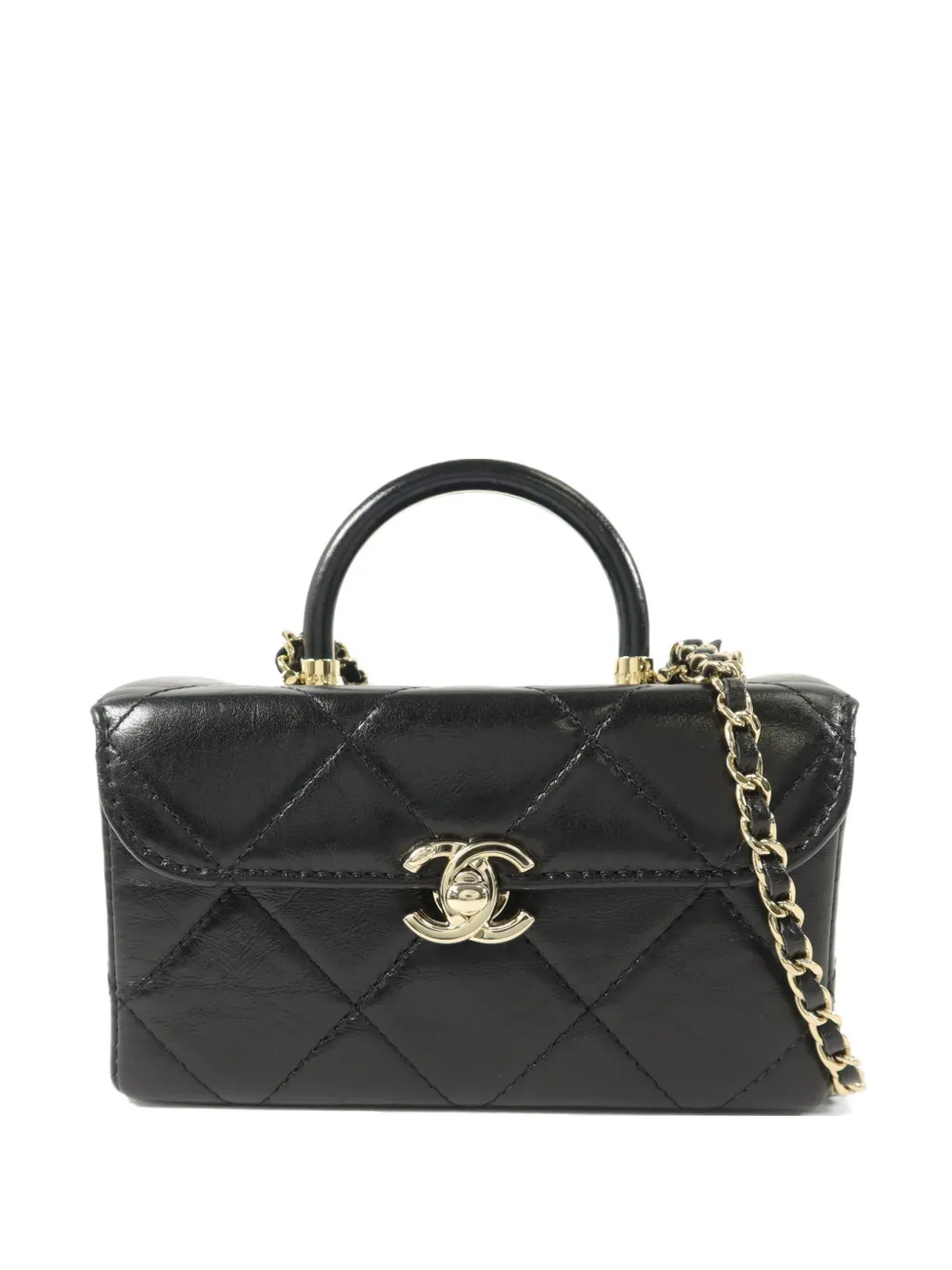 CHANEL Pre-Owned CC Vanity Case two-way turn-lock calfskin tote bag - Nero