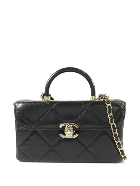 CHANEL Pre-Owned CC Vanity Case two-way turn-lock calfskin tote bag