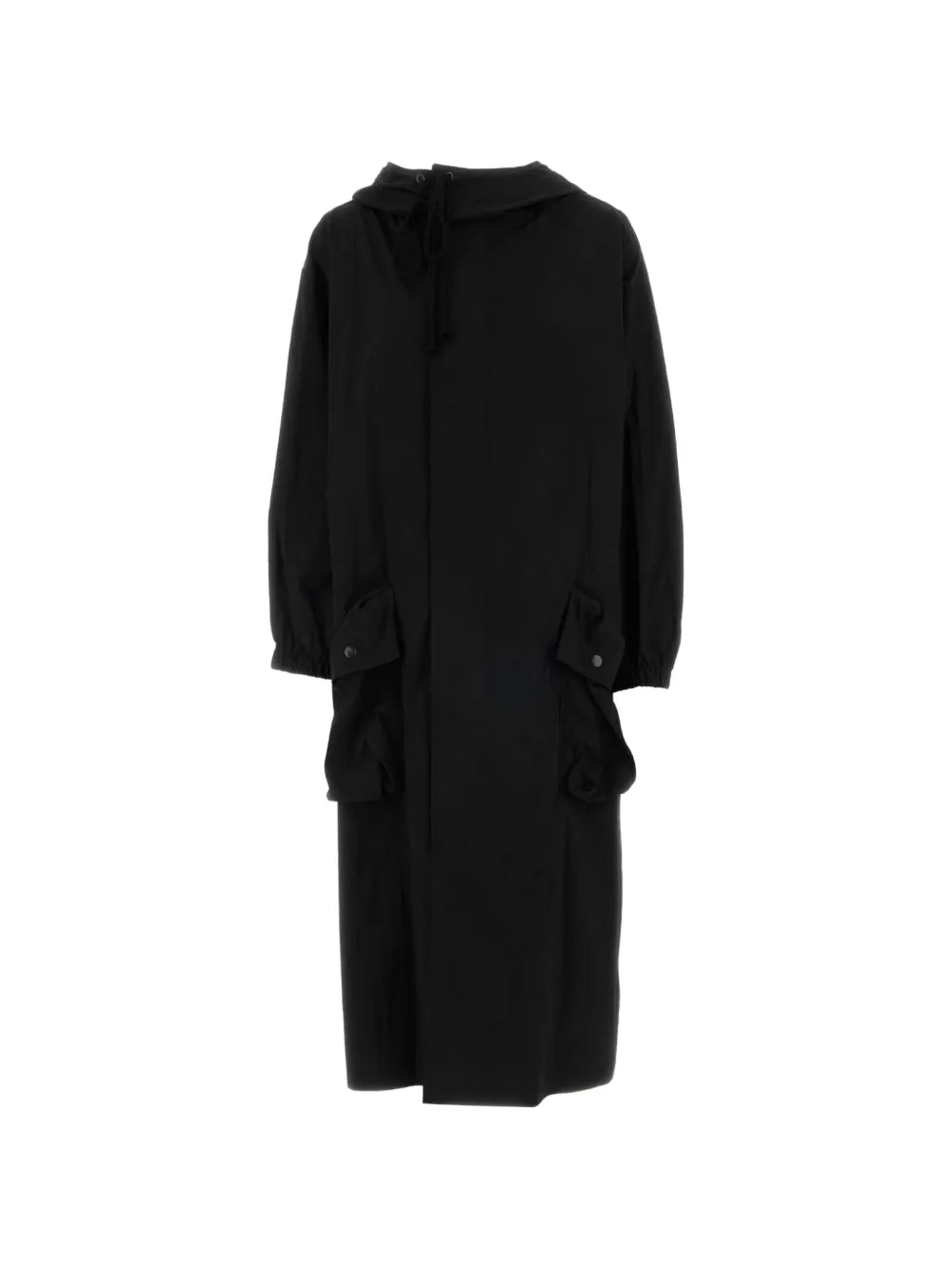 Y's hooded drawstring coat - Nero