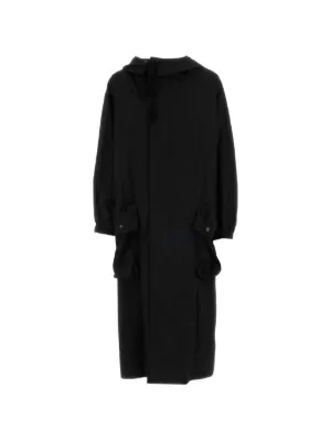 Limi Feu Asymmetric Draped Coat | Black | FARFETCH GE