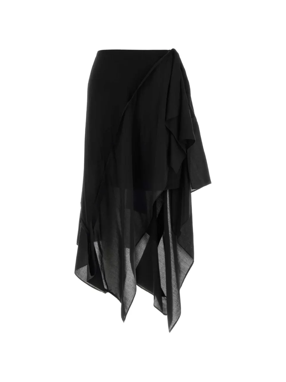 Y's asymmetric draped skirt - Nero