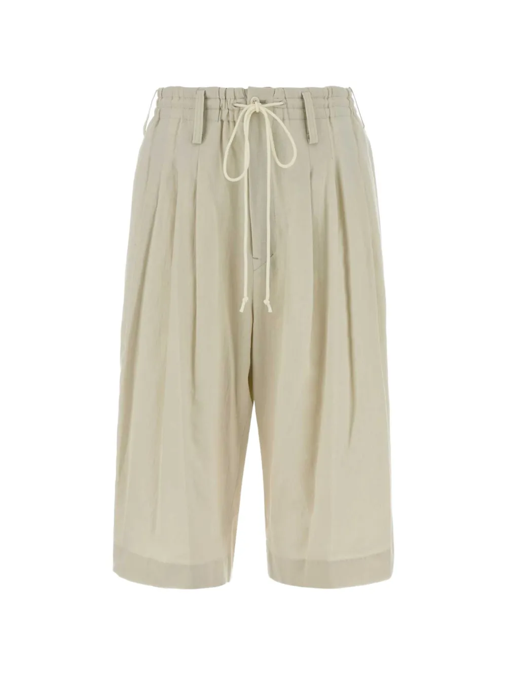 Y's drawstring pleated shorts - Toni neutri