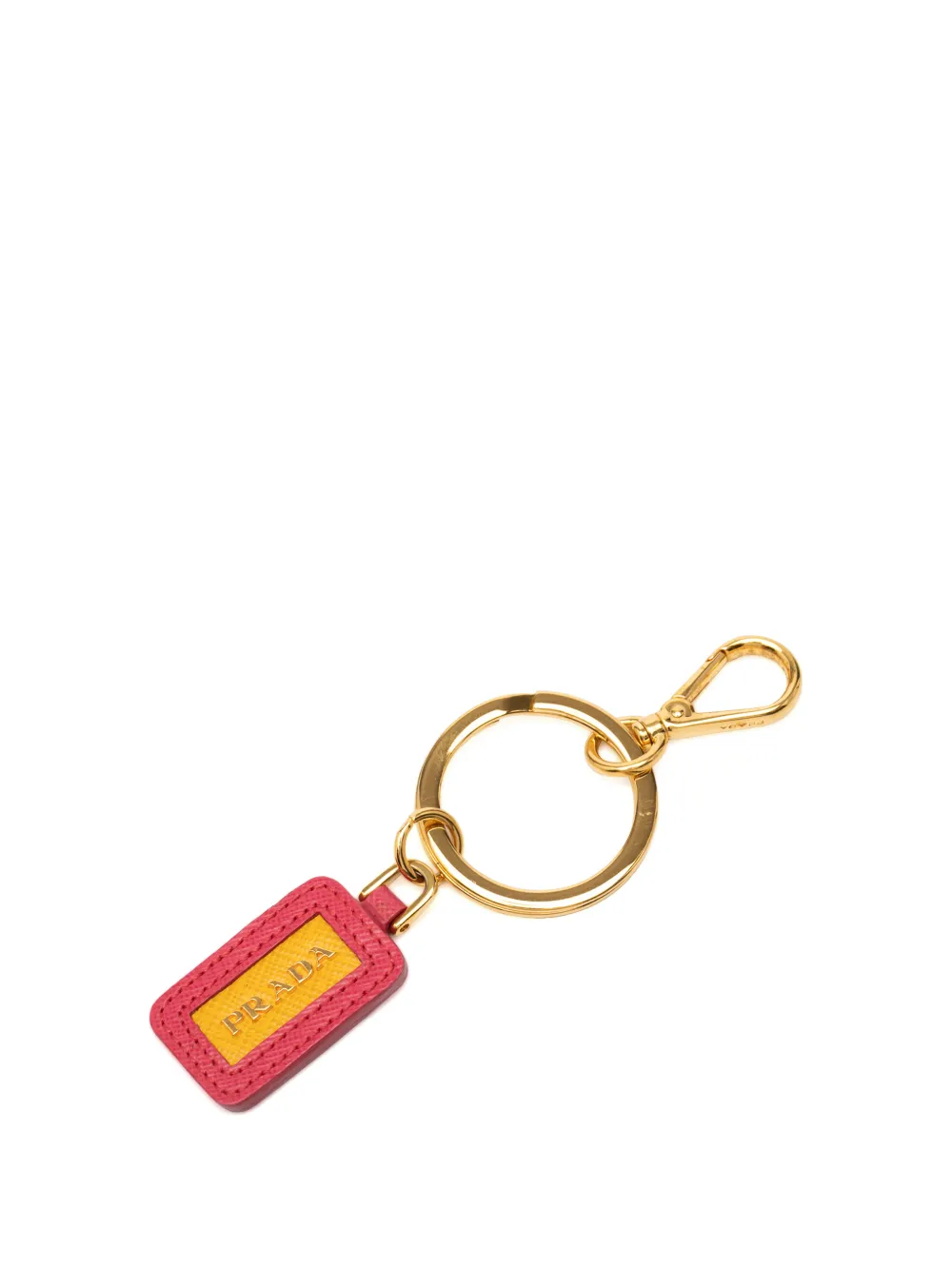Prada Pre-Owned 2010-2026 Saffiano Logo and Bag Charm key chain - Rosa