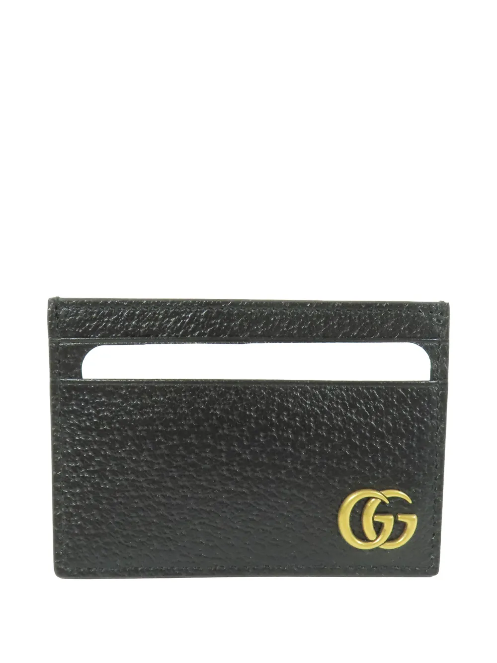 Pre-owned Gucci Gg Marmont Card Case In Black