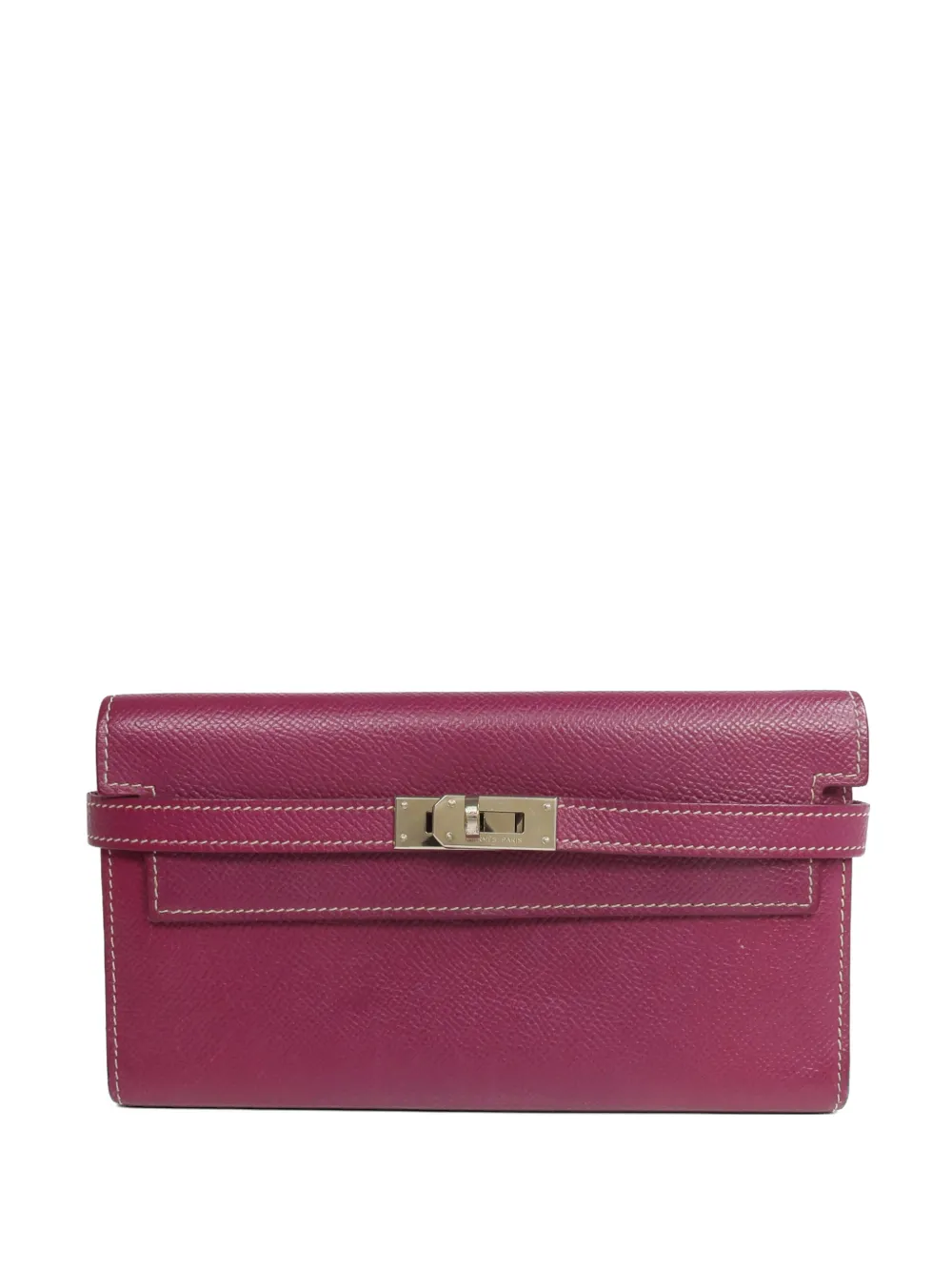 Pre-owned Hermes Kelly Epsom Wallet In Pink