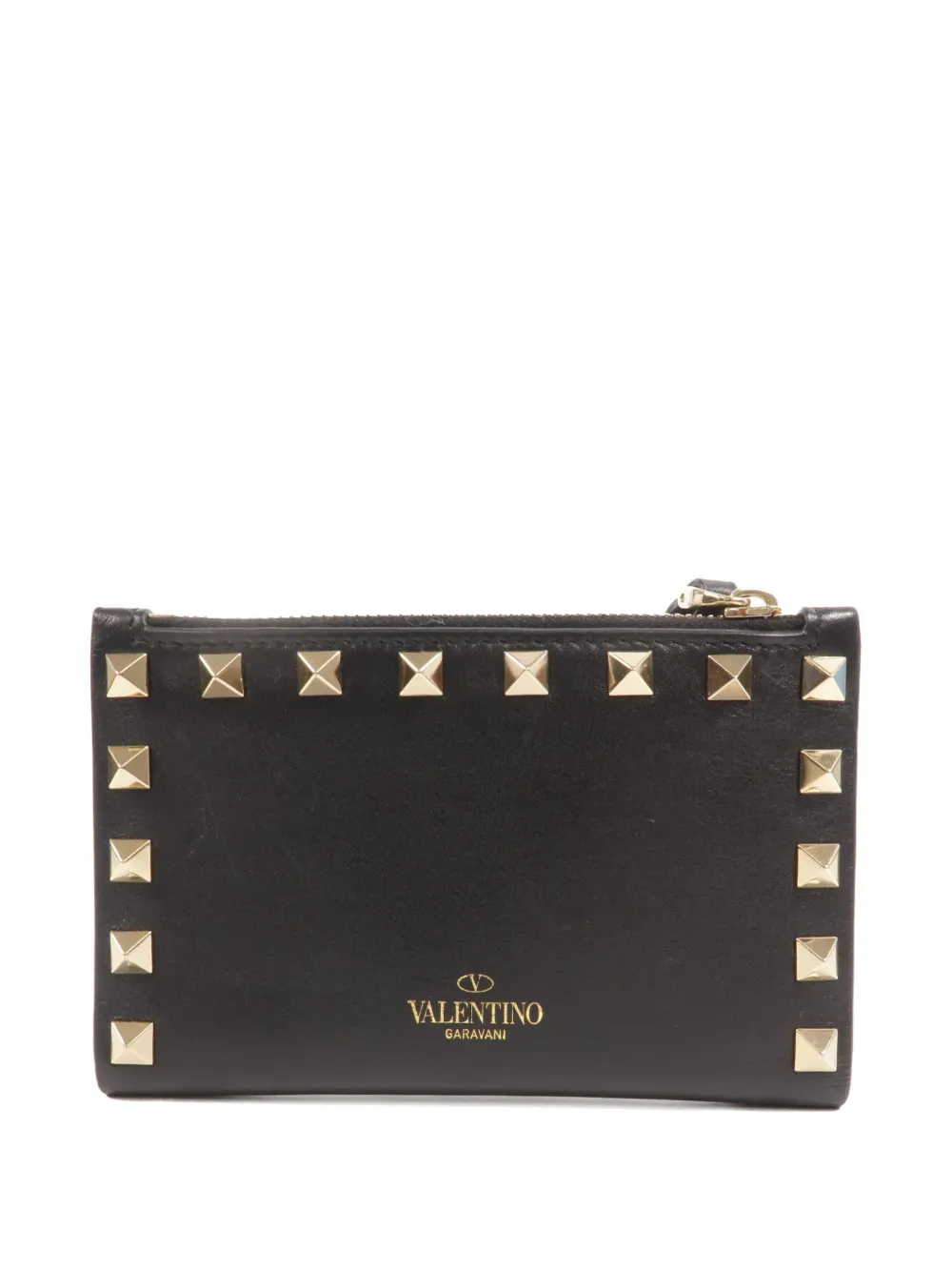 Valentino Garavani Pre-Owned Rockstud-embellished card holder - Schwarz