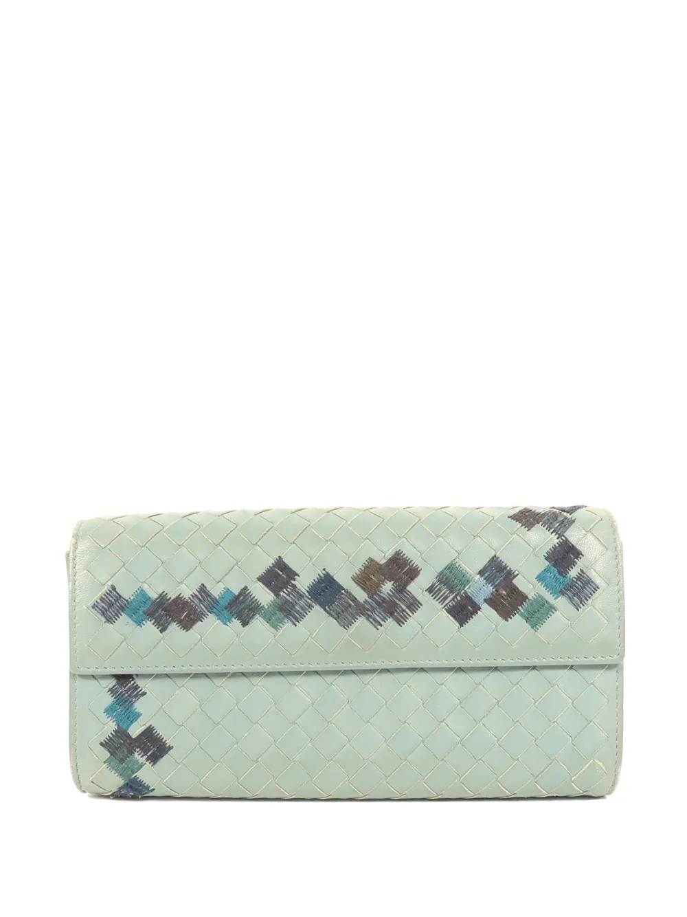Bottega Veneta Pre-Owned Intrecciato embroidered wallet - Blu