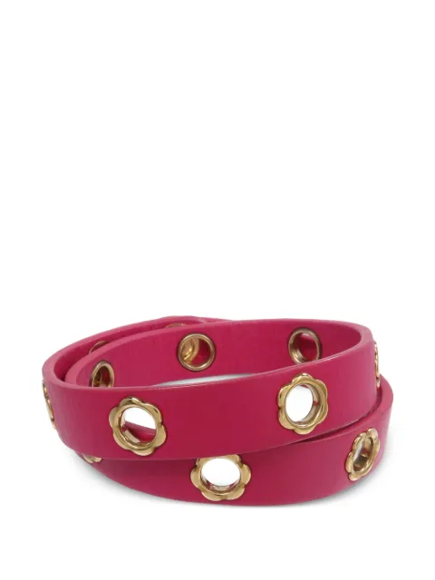 Ferragamo Pre-Owned leather flower eyelet bracelet