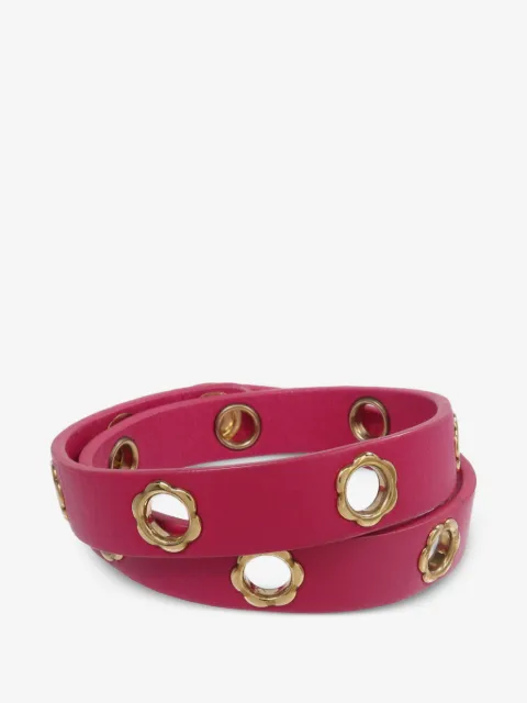 Ferragamo Pre-Owned leather flower eyelet bracelet