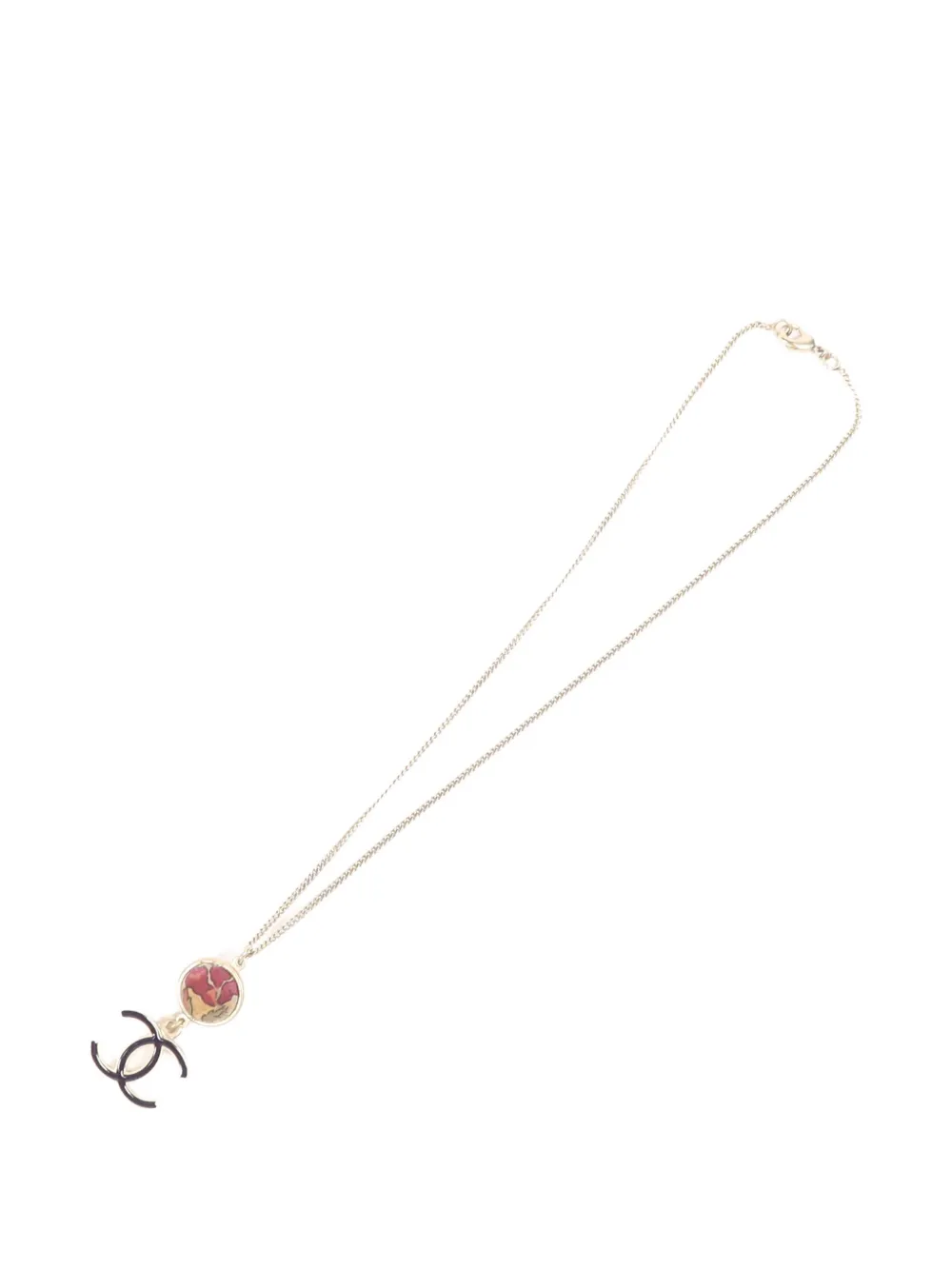 CHANEL Pre-Owned CC floral pendant necklace - Oro