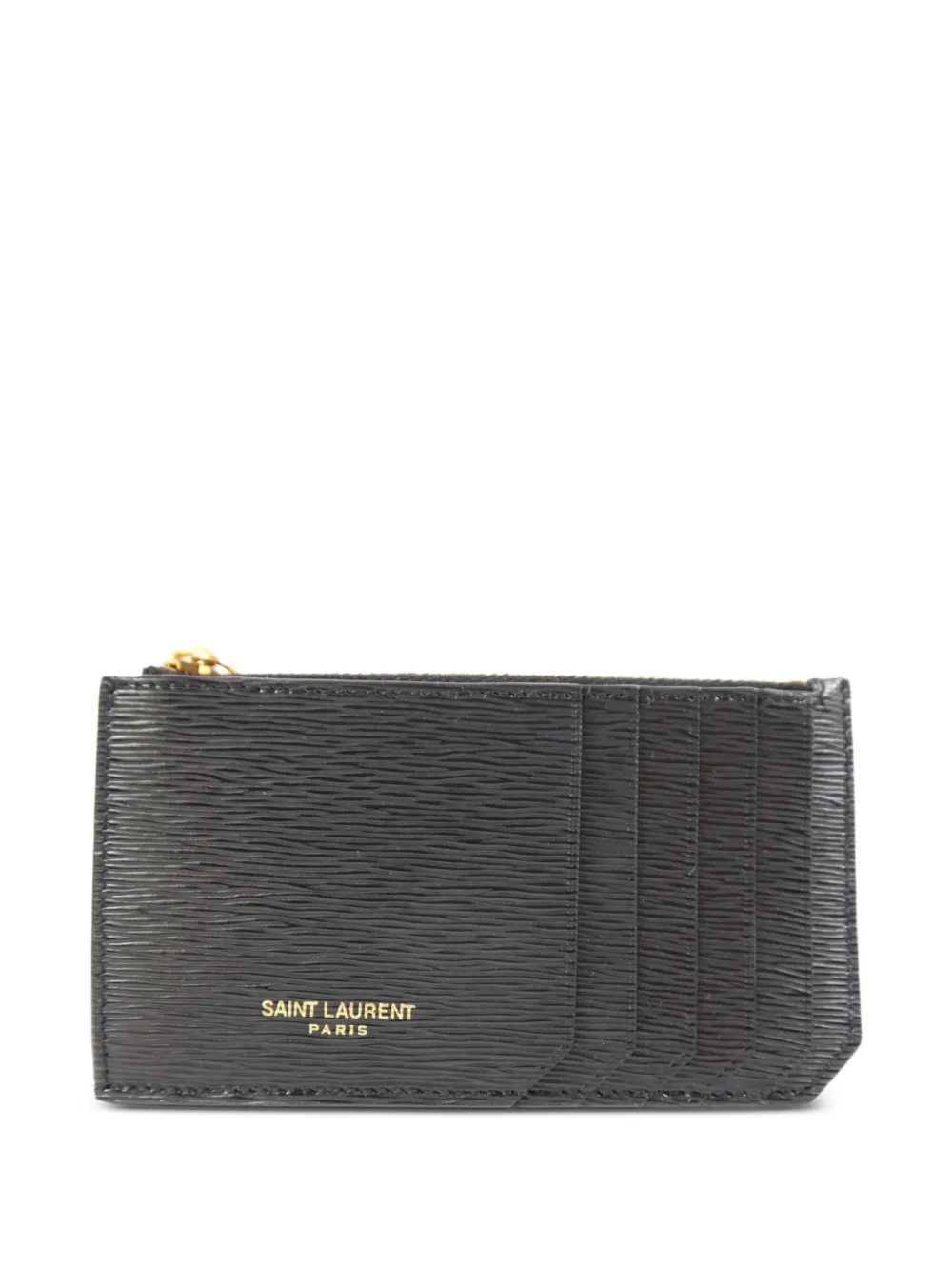 Saint Laurent Pre-Owned zip-around leather card case - Nero