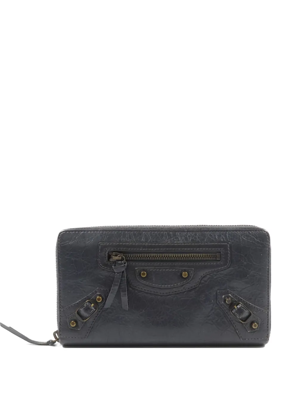 Balenciaga Pre-Owned stud-embellished leather wallet - Grigio