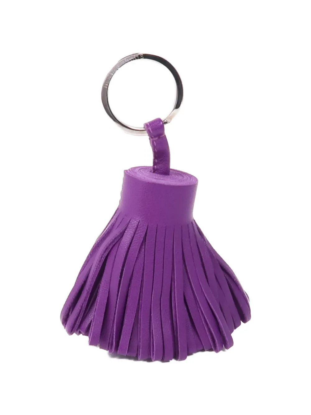 Pre-owned Hermes Carmen Tassel Key Ring In Purple