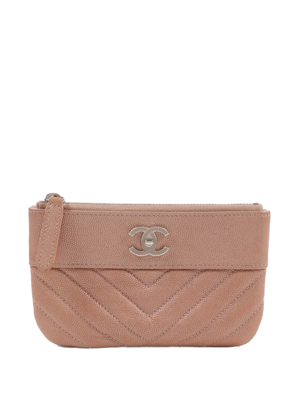 CHANEL Pre-Owned CC chevron-quilted pouch - Rosa