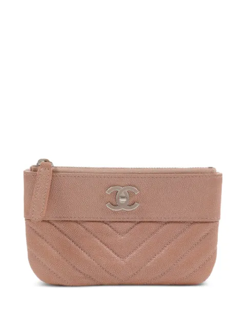CHANEL Pre-Owned CC chevron-quilted pouch