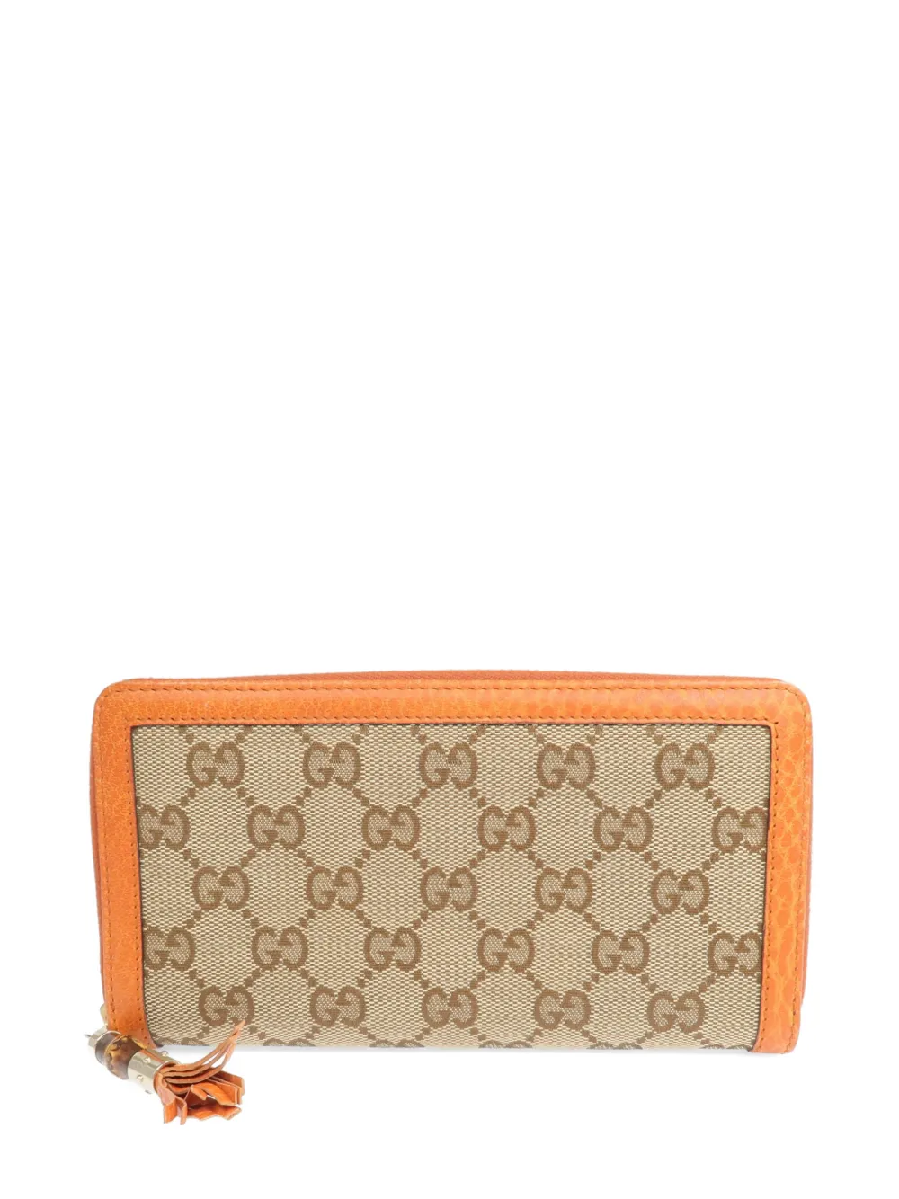 Gucci Pre-Owned GG canvas Bamboo zip-around wallet - Arancione