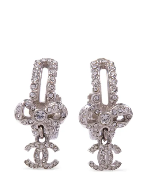 CHANEL Pre-Owned CC bow earrings