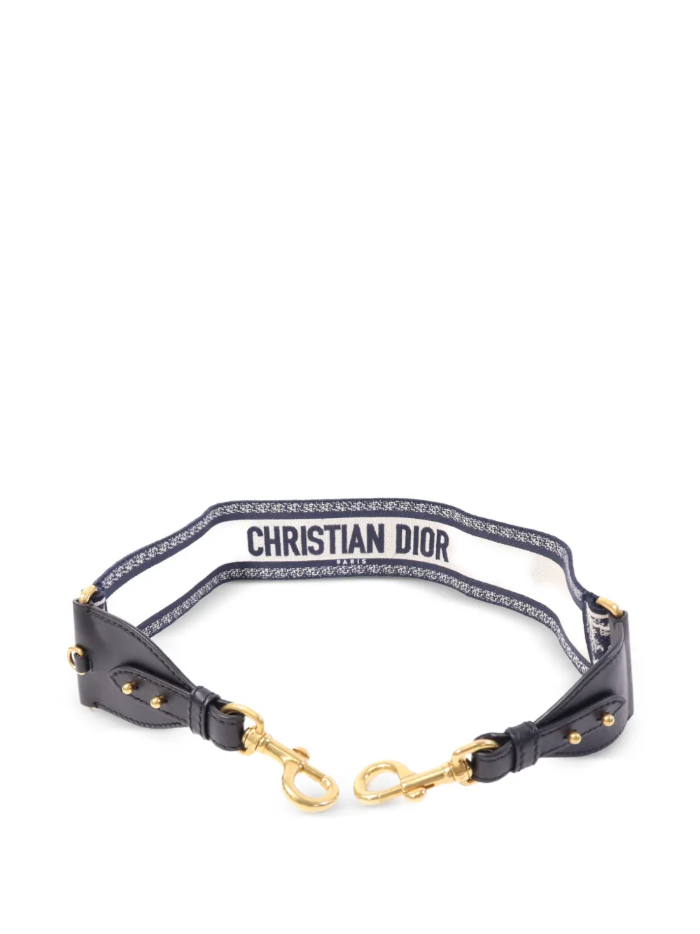 Christian Dior Pre-Owned embroidered canvas shoulder strap - Blue