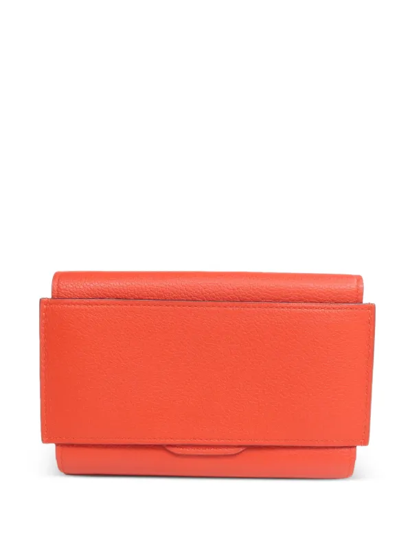 Hermès Pre-owned H Passant Compact Wallet in Orange
