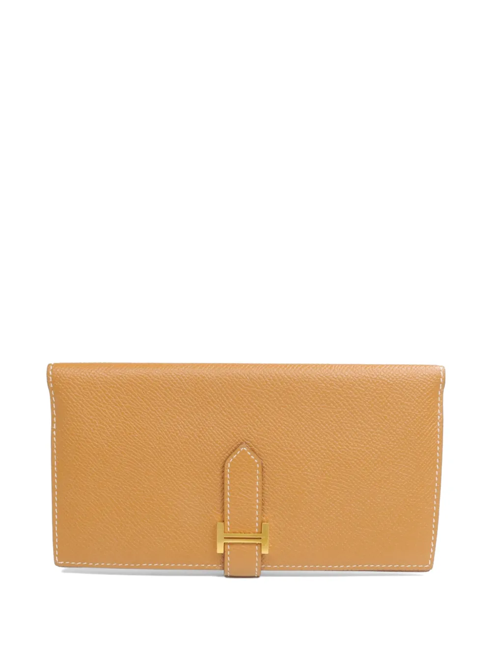 Pre-owned Hermes Hermès Bearn Epsom Leather Wallet In Neutral