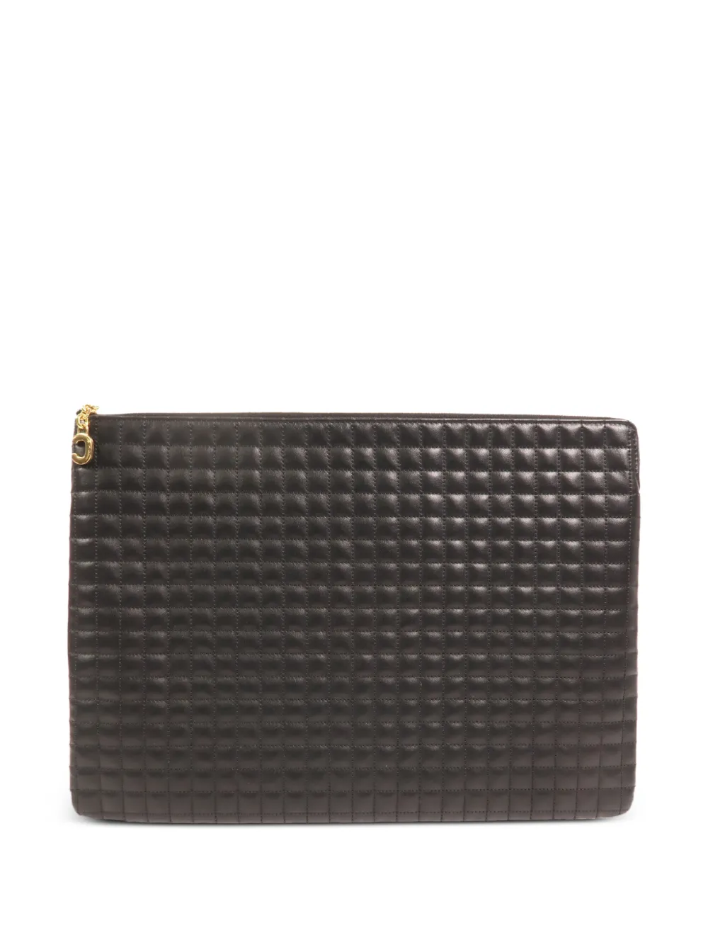Celine Pre-Owned C-Charm quilted calfskin clutch bag - Black
