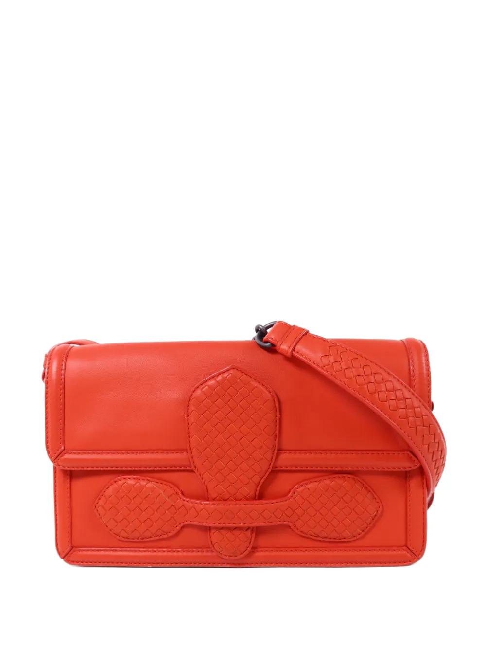 Bottega Veneta Pre-Owned Intrecciato leather shoulder bag - Orange
