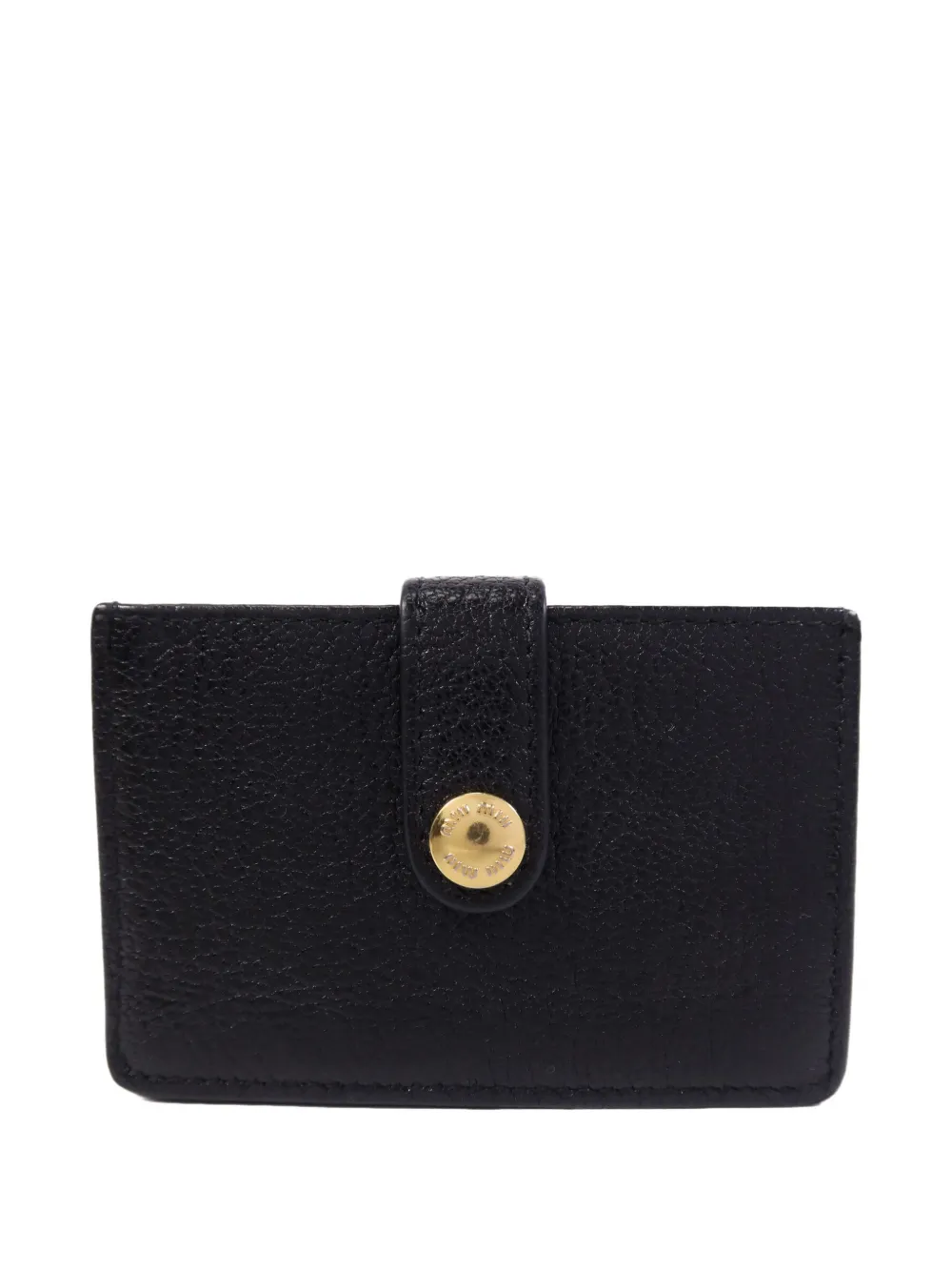 Miu Miu Pre-Owned logo-plaque leather card holder - Nero