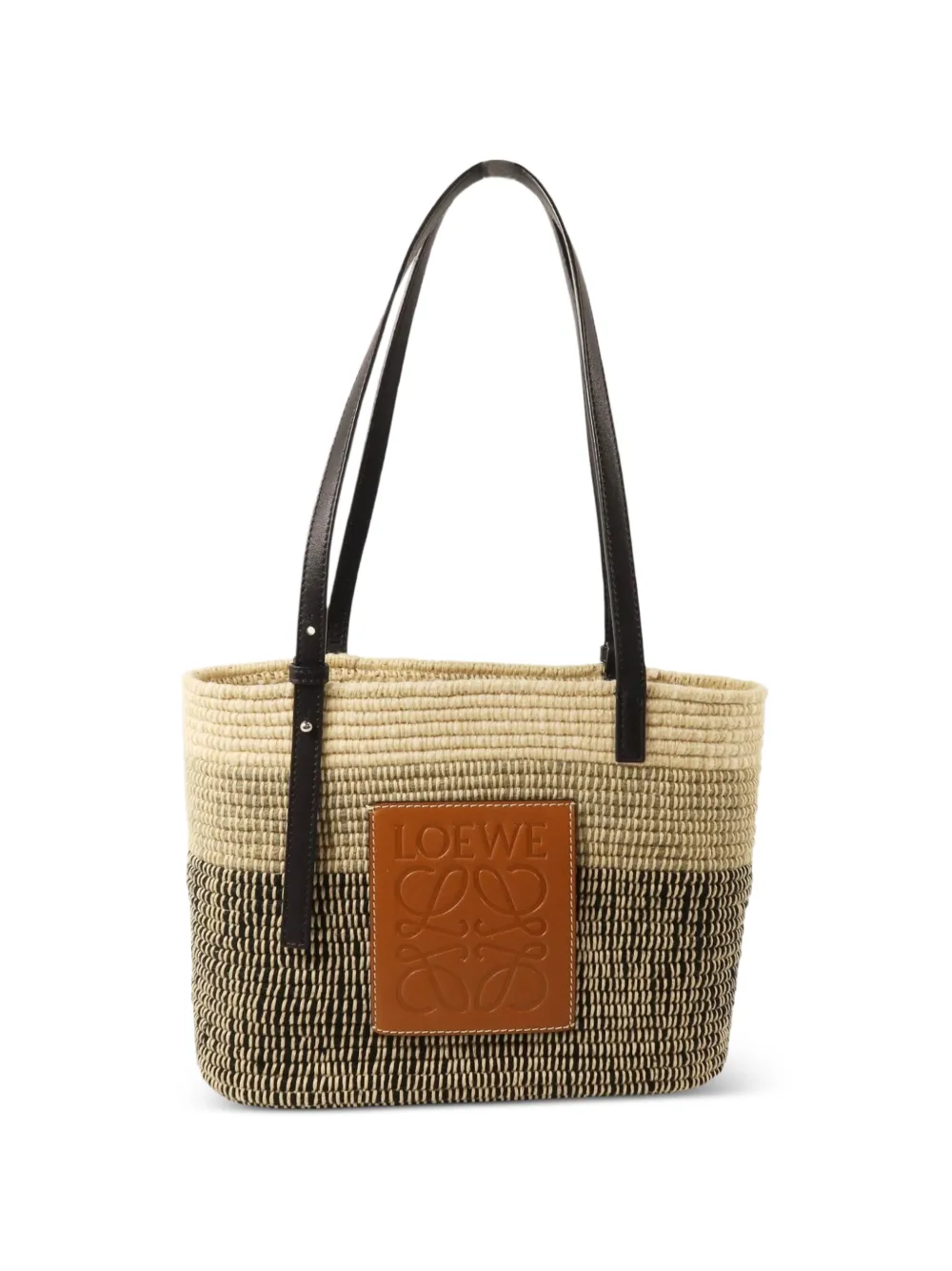 Loewe Pre-Owned Square Basket raffia tote bag - Neutrals
